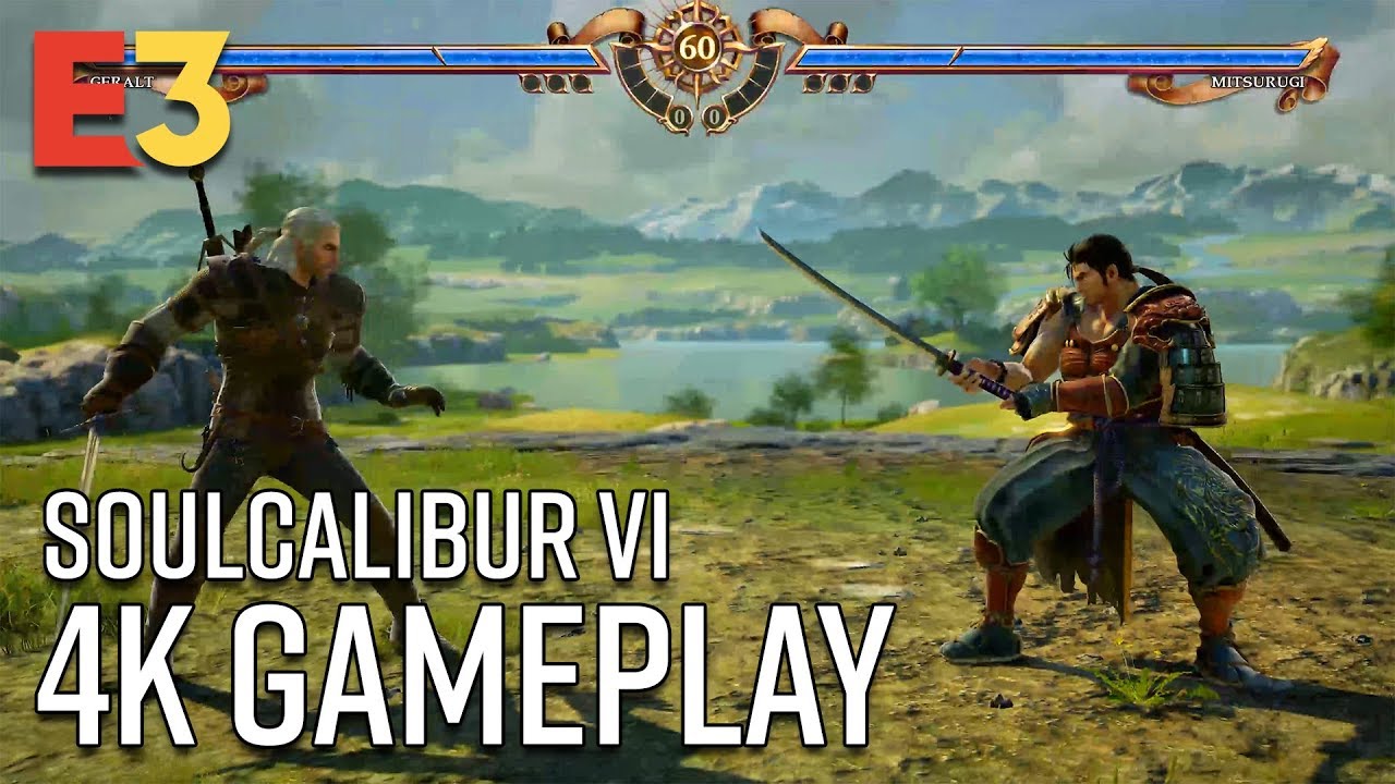 SoulCalibur VI 4K Gameplay - Geralt vs Mitsurugi | E3 2018