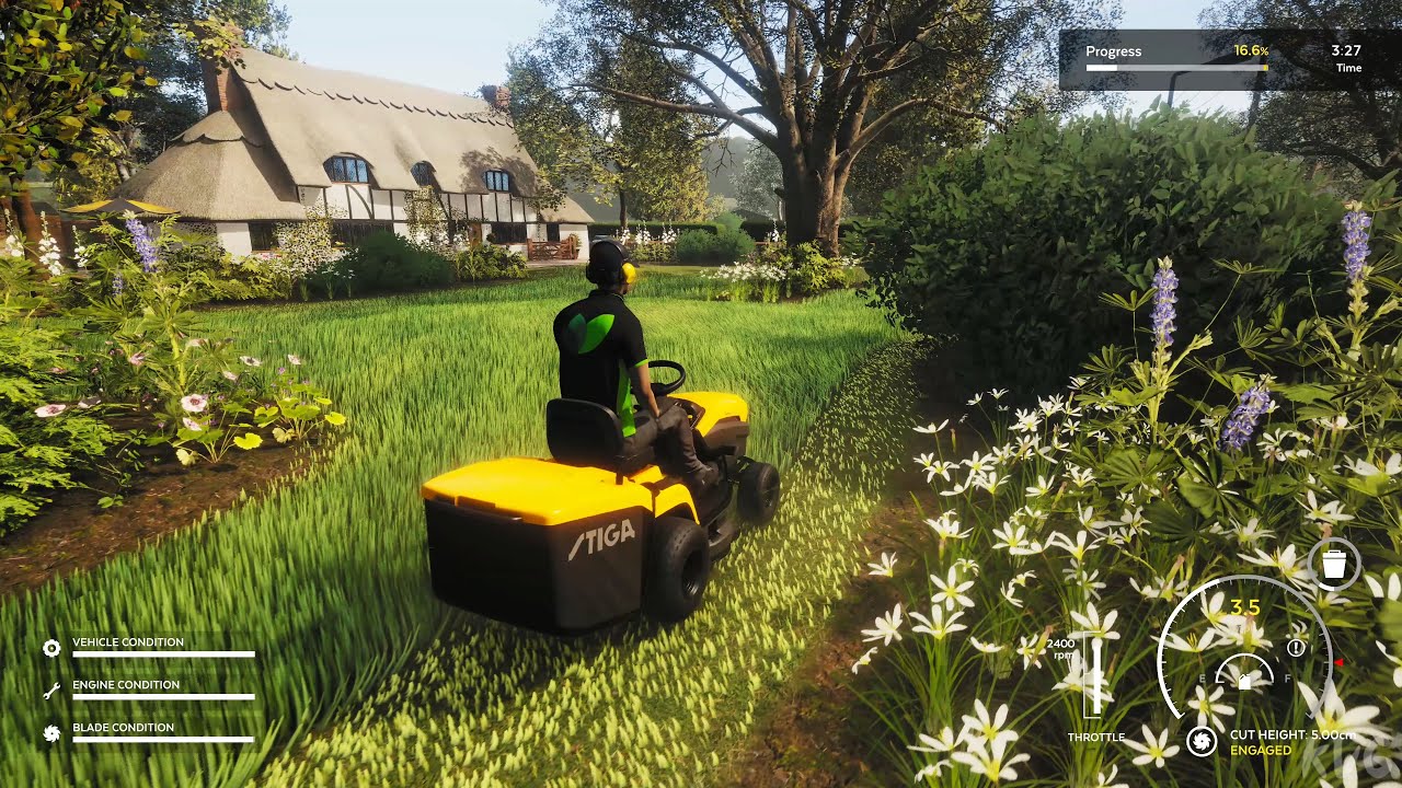 Lawn Mowing Simulator Gameplay (PC UHD) [4K60FPS]
