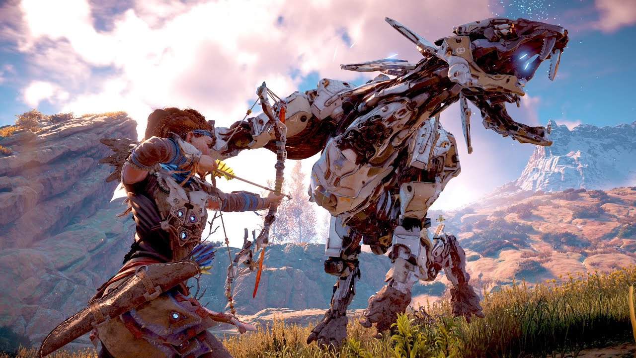 Horizon Zero Dawn - Epic High Action Combat & Free Roam Gameplay 4K