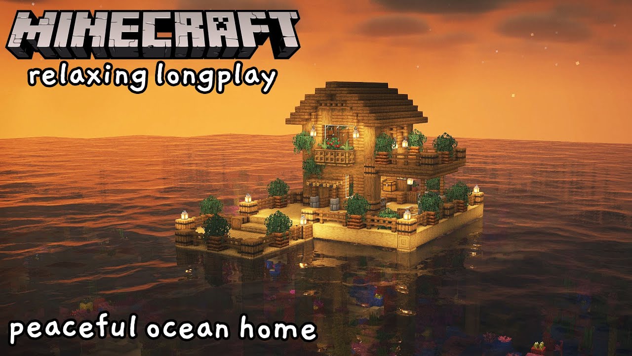 Minecraft Relaxing Longplay - Building a Peaceful Ocean Home (No Commentary) [1.17]