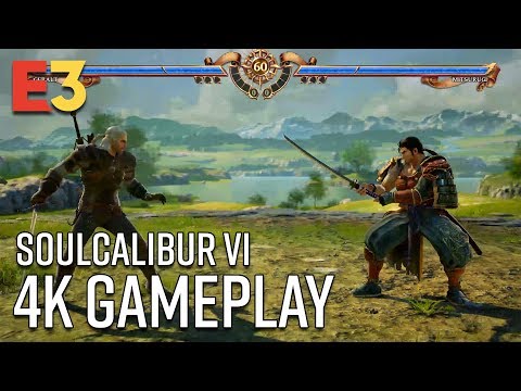 SoulCalibur VI 4K Gameplay - Geralt vs Mitsurugi | E3 2018