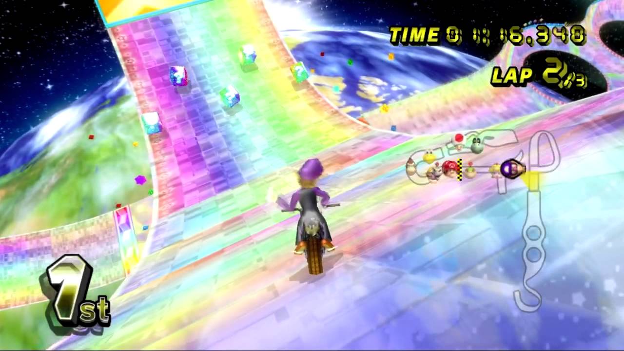 Mario Kart Wii (Wii) walkthrough - Rainbow Road